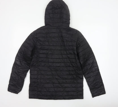 Lands' End Teens Black Size 14 Puffer Jacket Hooded Quilted