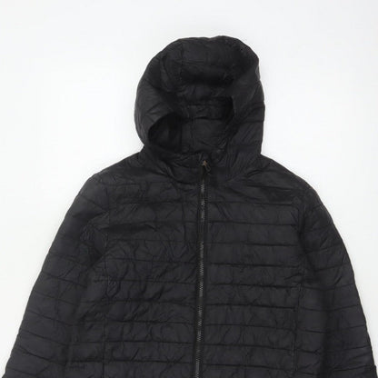 Lands' End Teens Black Size 14 Puffer Jacket Hooded Quilted