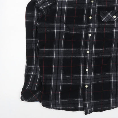 Charles Wilson Men’s Black Plaid Flannel Button-Down Shirt M