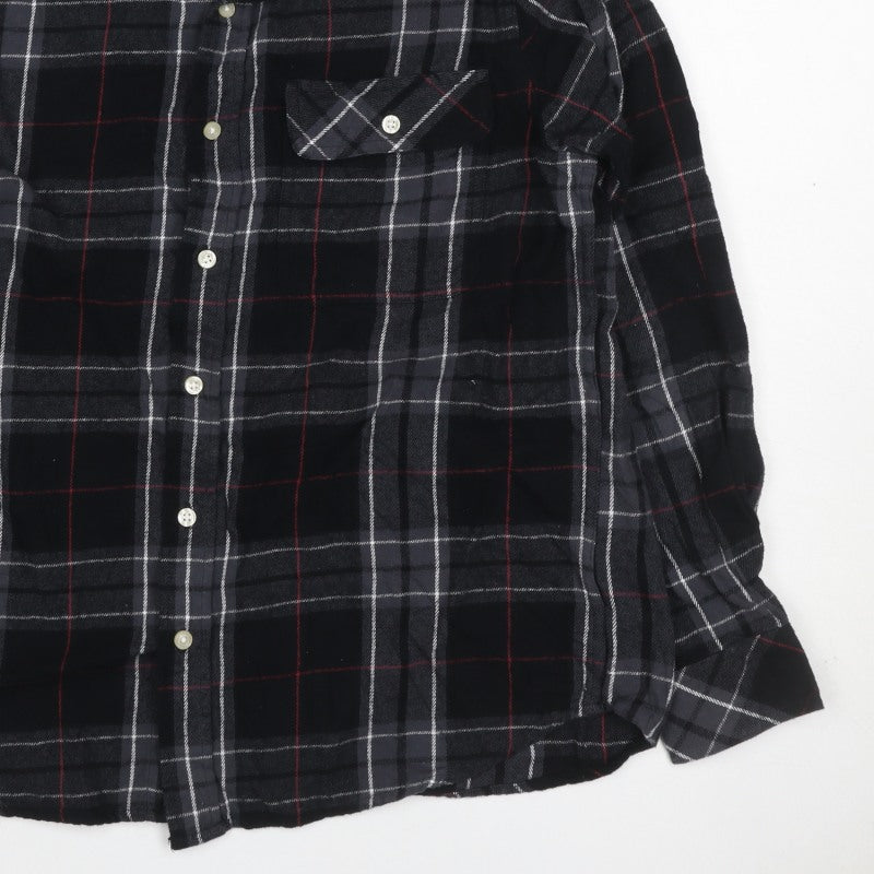 Charles Wilson Men’s Black Plaid Flannel Button-Down Shirt M