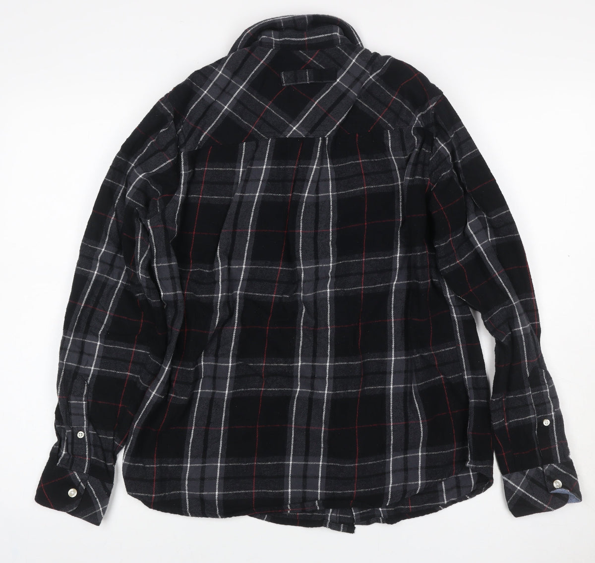 Charles Wilson Men’s Black Plaid Flannel Button-Down Shirt M
