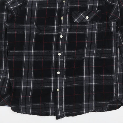 Charles Wilson Men’s Black Plaid Flannel Button-Down Shirt M