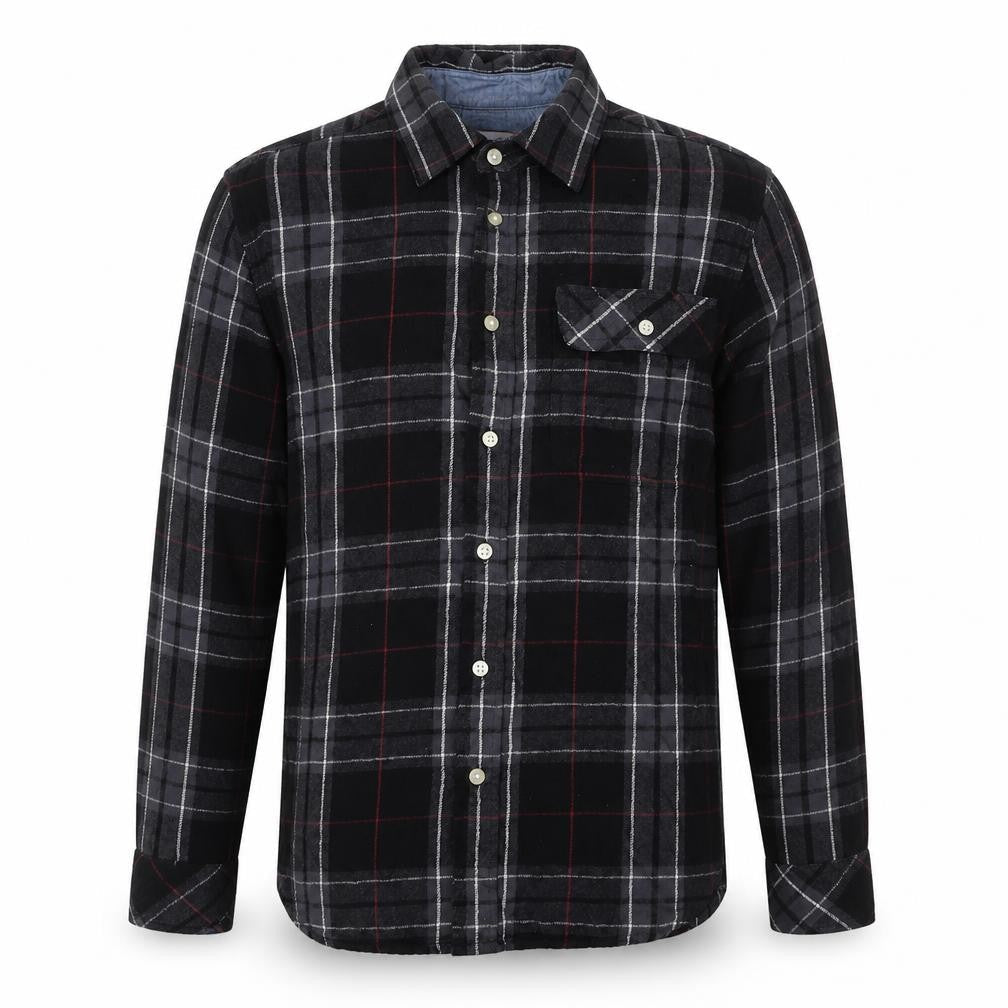 Charles Wilson Men’s Black Plaid Flannel Button-Down Shirt M