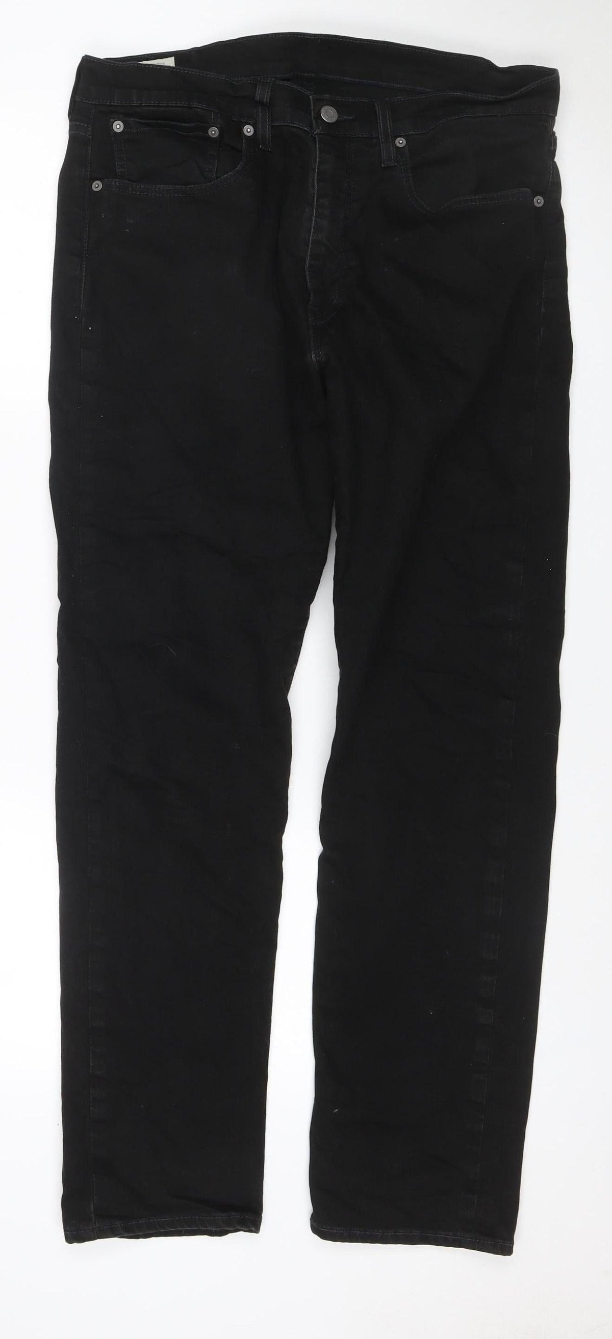 Levi's Men's Black W34 L32 Straight Stretch 5-Pocket Jeans