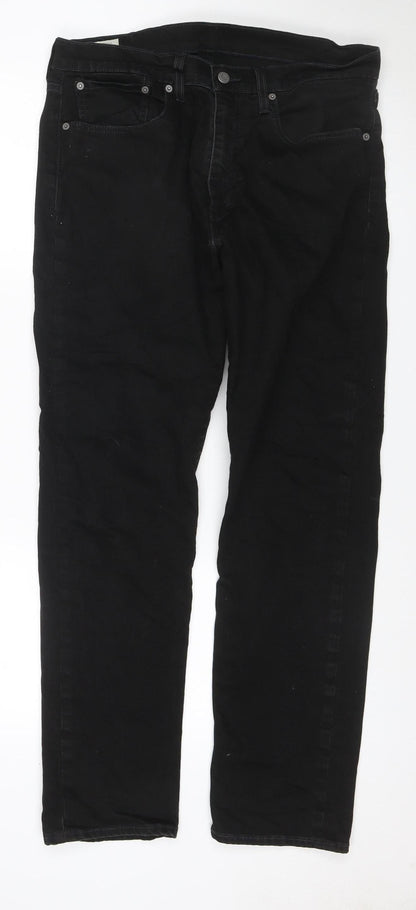 Levi's Men's Black W34 L32 Straight Stretch 5-Pocket Jeans