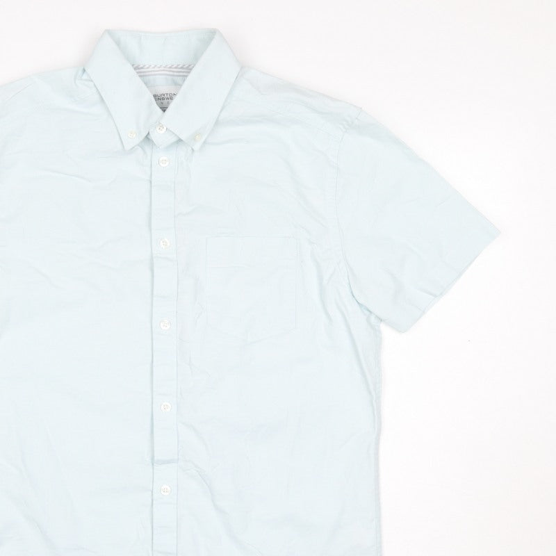 Burton Menswear Men’s Blue M Tailored Short Sleeve Button-Up Shirt