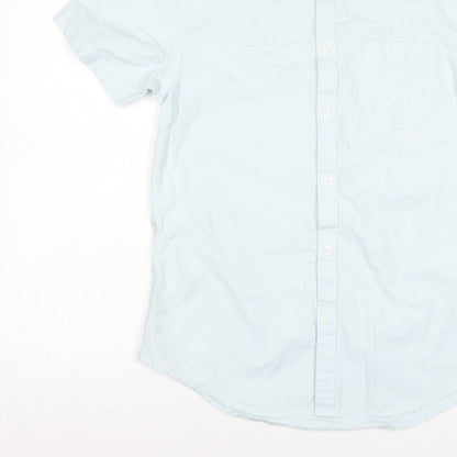 Burton Menswear Men’s Blue M Tailored Short Sleeve Button-Up Shirt