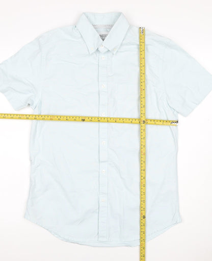 Burton Menswear Men’s Blue M Tailored Short Sleeve Button-Up Shirt
