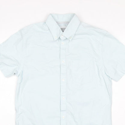 Burton Menswear Men’s Blue M Tailored Short Sleeve Button-Up Shirt