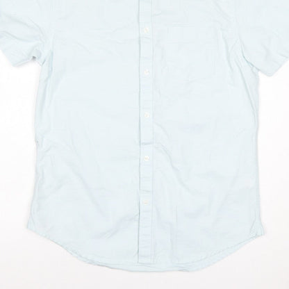 Burton Menswear Men’s Blue M Tailored Short Sleeve Button-Up Shirt