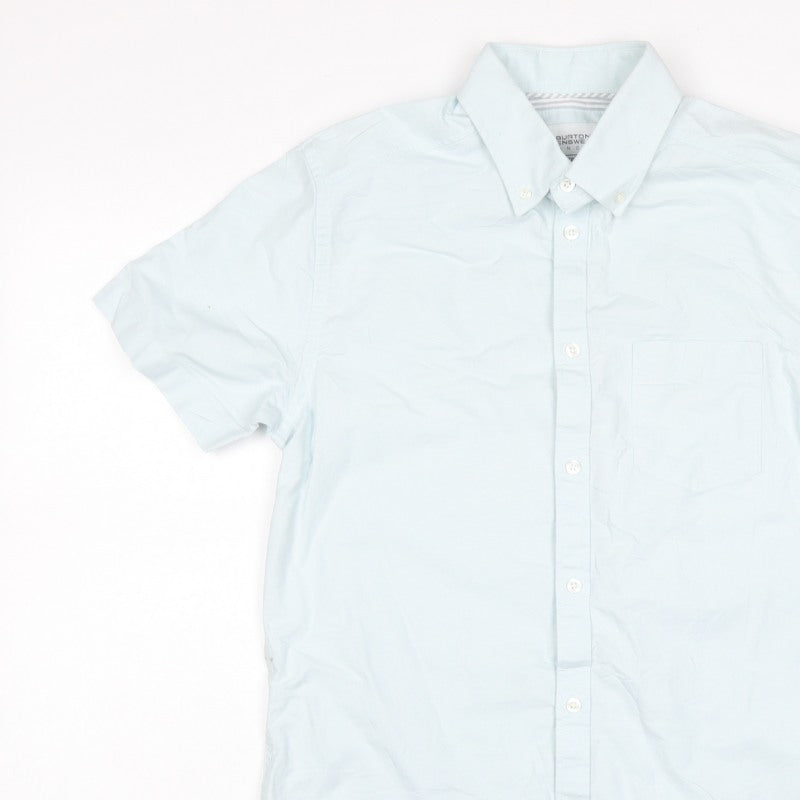 Burton Menswear Men’s Blue M Tailored Short Sleeve Button-Up Shirt