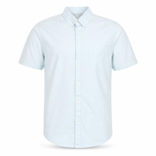 Front view of Burton Menswear Men’s Blue M Tailored Short Sleeve Button-Up Shirt