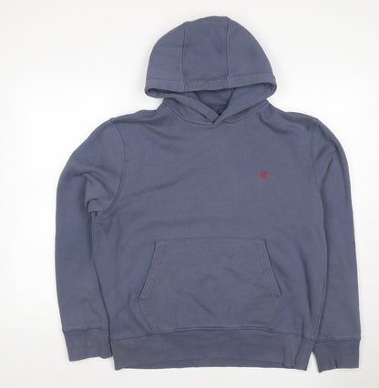 Crew Clothing Company Men’s Blue XL Pullover Hoodie Logo Fleece