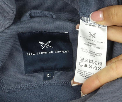 Crew Clothing Company Men’s Blue XL Pullover Hoodie Logo Fleece