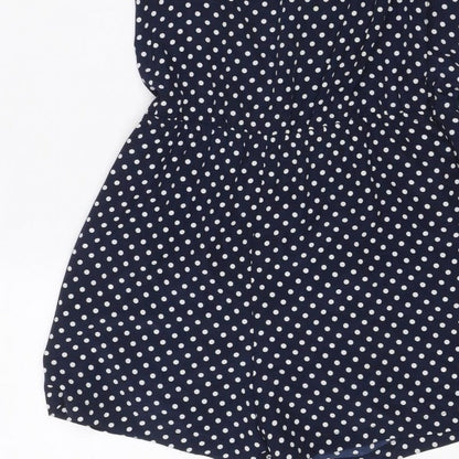 Zara Trafaluc Women Blue Polka Dot Mini Wrap Skirt UK 12