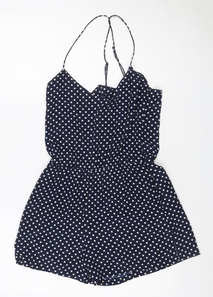 Zara Trafaluc Women Blue Polka Dot Mini Wrap Skirt UK 12
