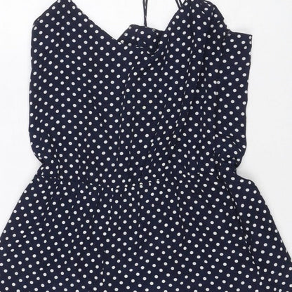 Zara Trafaluc Women Blue Polka Dot Mini Wrap Skirt UK 12