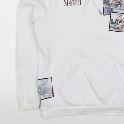 Supply & Demand Men's White M Pullover Hoodie Graphic Print Pockets