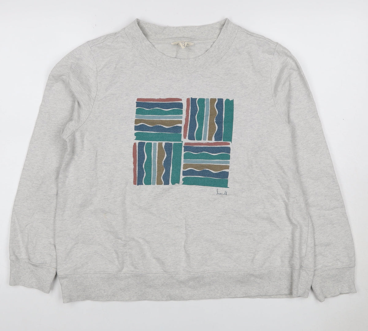 Seasalt Cornwall Women’s Grey UK 14 Organic Cotton Graphic Sweatshirt