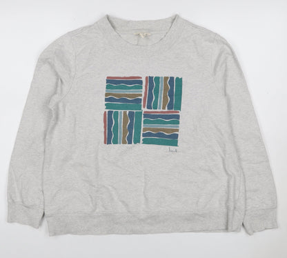 Seasalt Cornwall Women’s Grey UK 14 Organic Cotton Graphic Sweatshirt