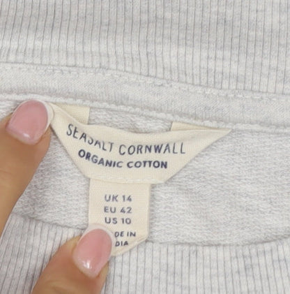 Seasalt Cornwall Women’s Grey UK 14 Organic Cotton Graphic Sweatshirt