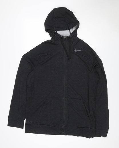 Nike Women’s Black L Dri-FIT Full Zip Hooded Hoodie Sportswear