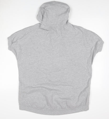 Truly Madly Deeply Women Grey M Full Zip Short Sleeve Hooded Hoodie