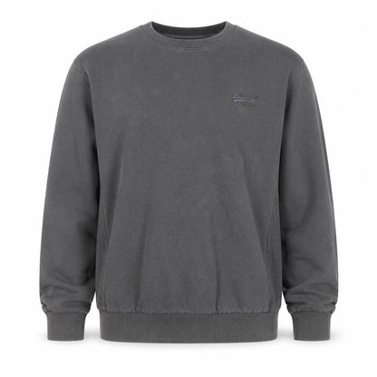 Superdry Men’s Grey S Crew Neck Pullover Sweatshirt Logo Cotton