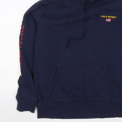 Polo Sport Ralph Lauren Men’s Blue XL Pullover Hoodie USA Logo