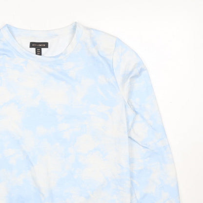 QED London Women’s Blue Tie Dye Crew Neck Pullover Sweatshirt M