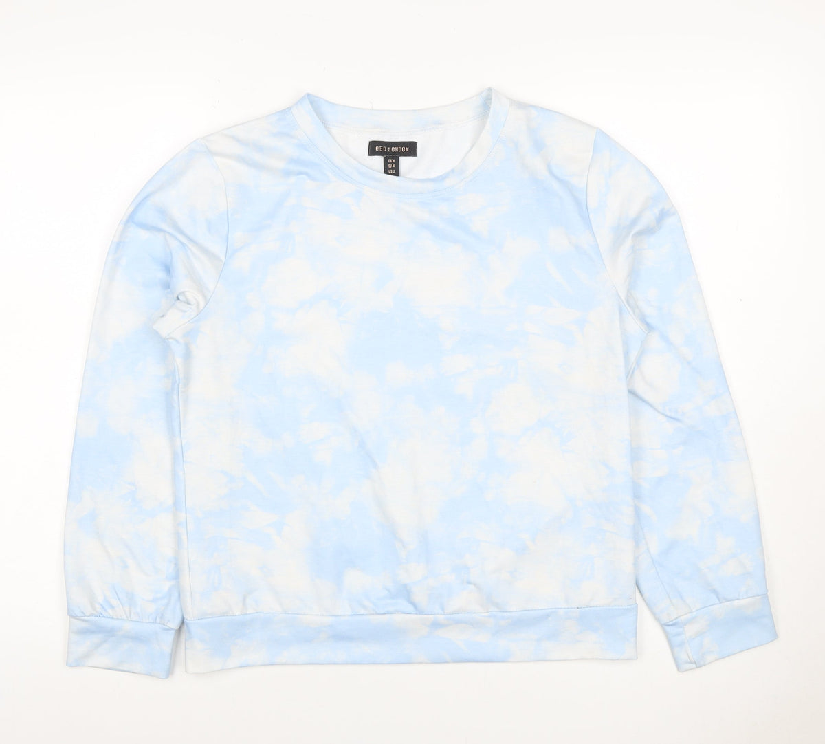 QED London Women’s Blue Tie Dye Crew Neck Pullover Sweatshirt M