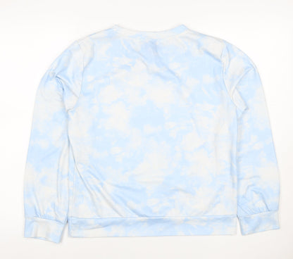 QED London Women’s Blue Tie Dye Crew Neck Pullover Sweatshirt M