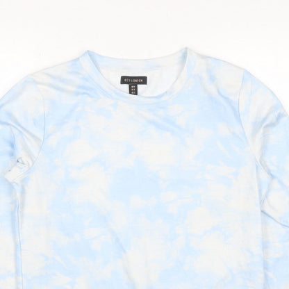 QED London Women’s Blue Tie Dye Crew Neck Pullover Sweatshirt M