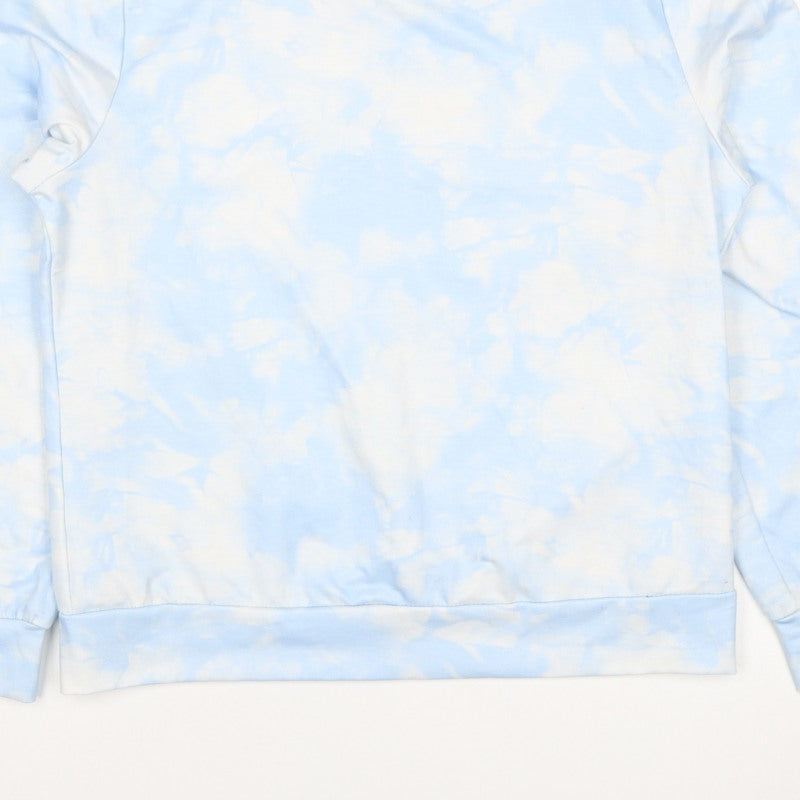 QED London Women’s Blue Tie Dye Crew Neck Pullover Sweatshirt M