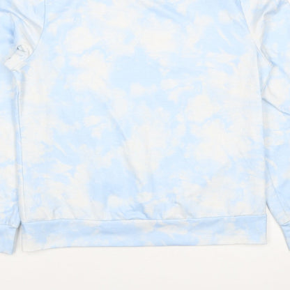QED London Women’s Blue Tie Dye Crew Neck Pullover Sweatshirt M