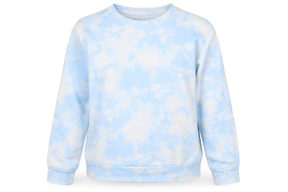 QED London Women’s Blue Tie Dye Crew Neck Pullover Sweatshirt M