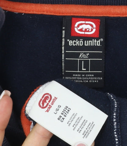 Ecko Unltd. Men’s Navy L Full Zip Logo Track Sweatshirt