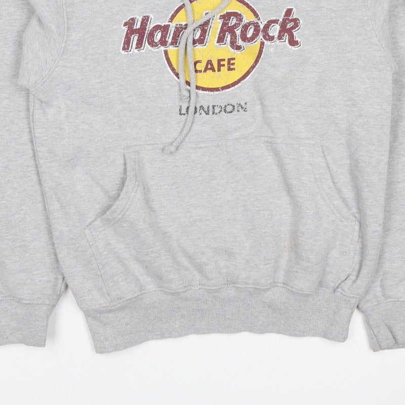 Hard Rock Cafe London Men Grey M Pullover Logo Hoodie