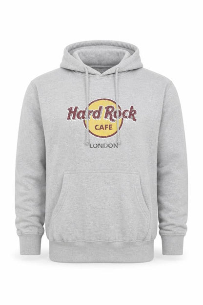 Hard Rock Cafe London Men Grey M Pullover Logo Hoodie