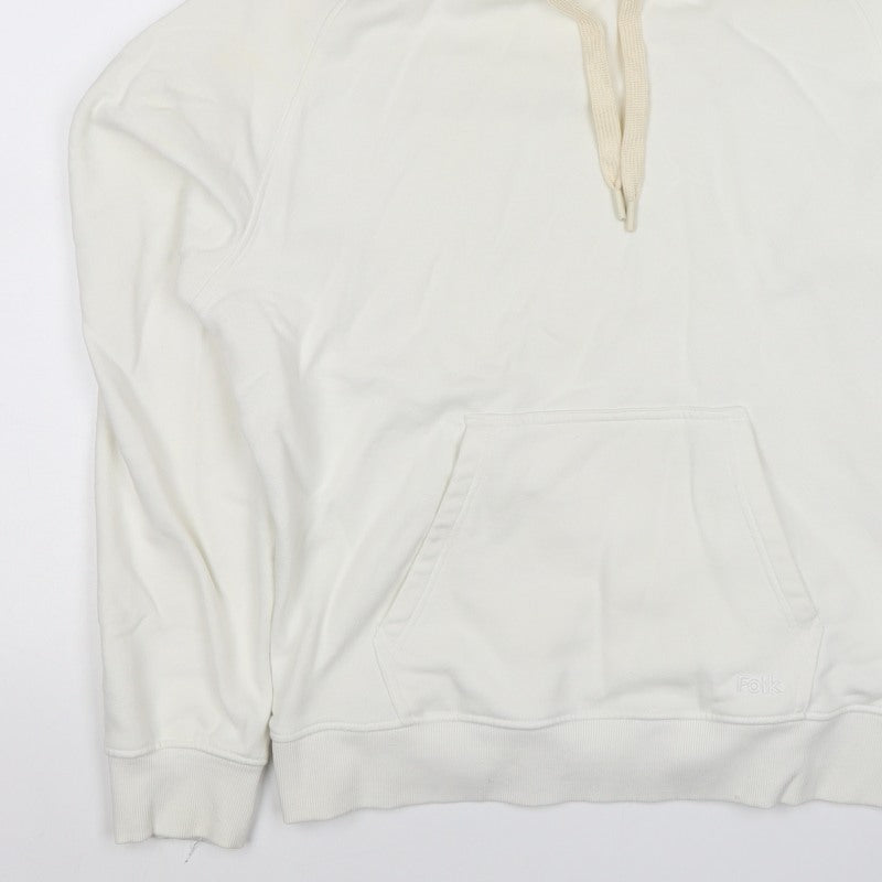 Folk Men’s Ivory L Pullover Hoodie Logo Cotton Blend