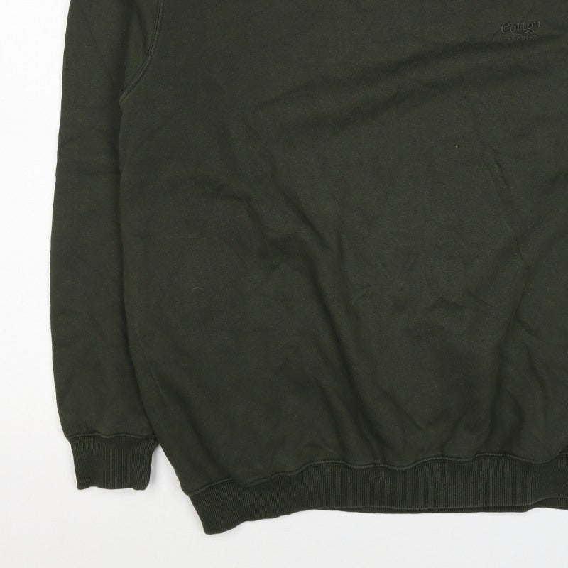 Cotton Traders Men’s Green XL Crew Neck Logo Pullover Sweatshirt