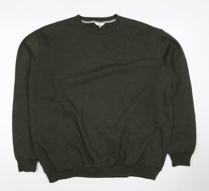 Cotton Traders Men’s Green XL Crew Neck Logo Pullover Sweatshirt