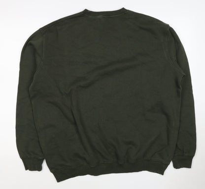 Cotton Traders Men’s Green XL Crew Neck Logo Pullover Sweatshirt