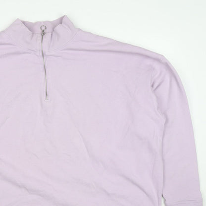 Marks & Spencer Women Pink Size 22 1/4 Zip High Neck Pullover Sweatshirt