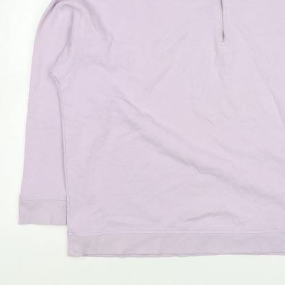 Marks & Spencer Women Pink Size 22 1/4 Zip High Neck Pullover Sweatshirt