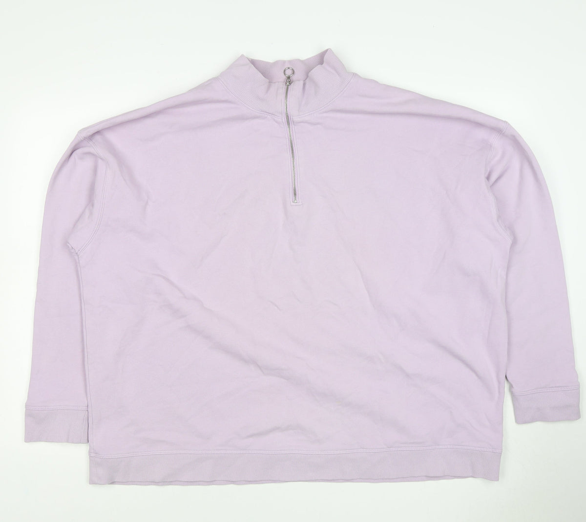 Marks & Spencer Women Pink Size 22 1/4 Zip High Neck Pullover Sweatshirt
