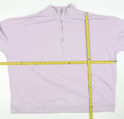 Marks & Spencer Women Pink Size 22 1/4 Zip High Neck Pullover Sweatshirt