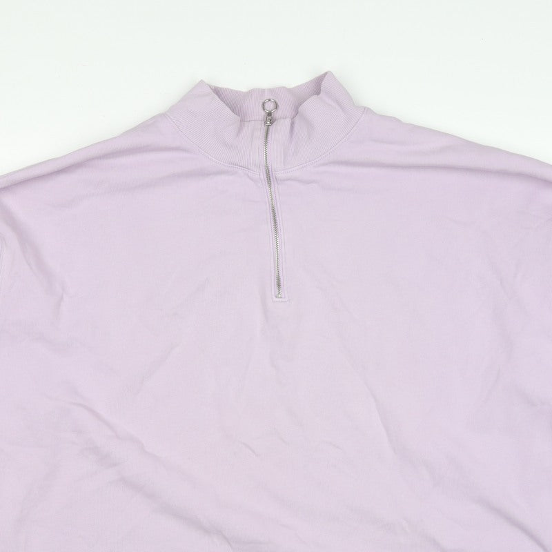 Marks & Spencer Women Pink Size 22 1/4 Zip High Neck Pullover Sweatshirt