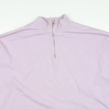 Marks & Spencer Women Pink Size 22 1/4 Zip High Neck Pullover Sweatshirt