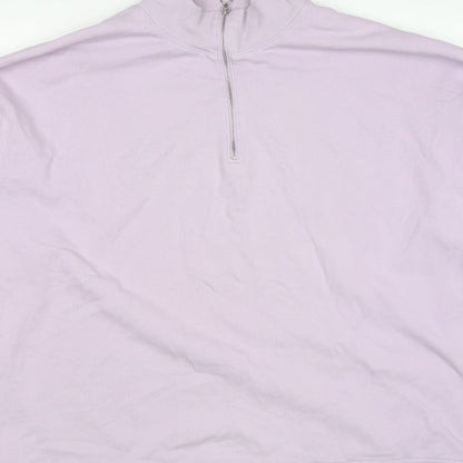 Marks & Spencer Women Pink Size 22 1/4 Zip High Neck Pullover Sweatshirt